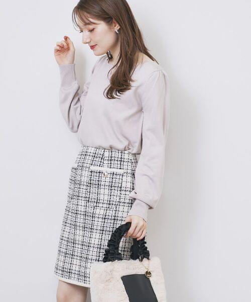 index / インデックス ニット・セーター | パール調パーツ付きクルーネックニット【洗濯機OK】《8col/XS～3L》 | 詳細14