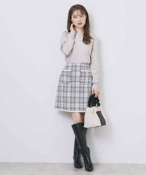 index / インデックス ニット・セーター | パール調パーツ付きクルーネックニット【洗濯機OK】《8col/XS～3L》 | 詳細15