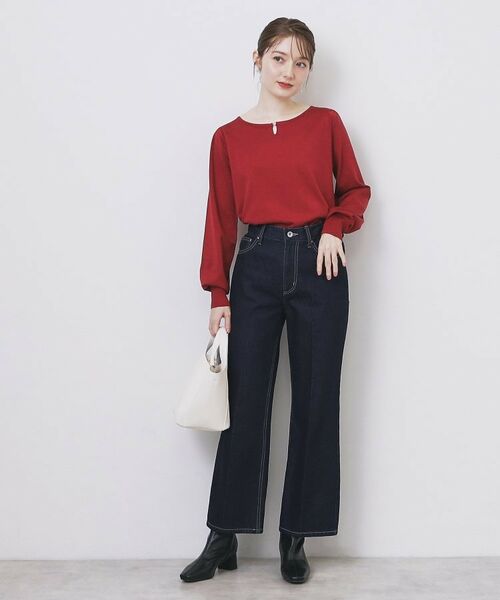 index / インデックス ニット・セーター | パール調パーツ付きクルーネックニット【洗濯機OK】《8col/XS～3L》 | 詳細19