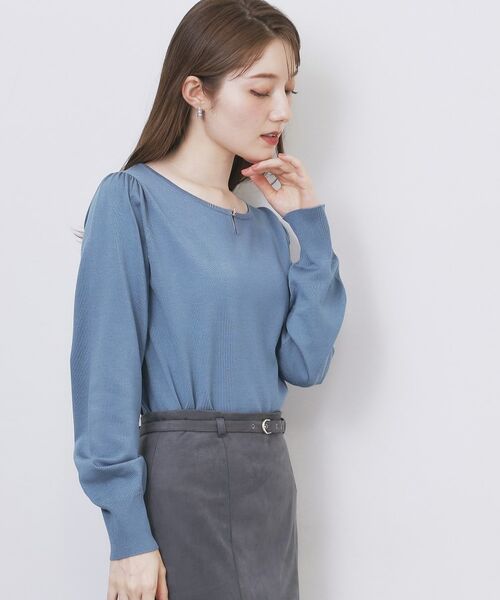 index / インデックス ニット・セーター | パール調パーツ付きクルーネックニット【洗濯機OK】《8col/XS～3L》 | 詳細22