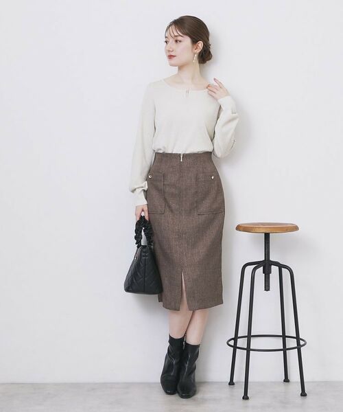 index / インデックス ニット・セーター | パール調パーツ付きクルーネックニット【洗濯機OK】《8col/XS～3L》 | 詳細27