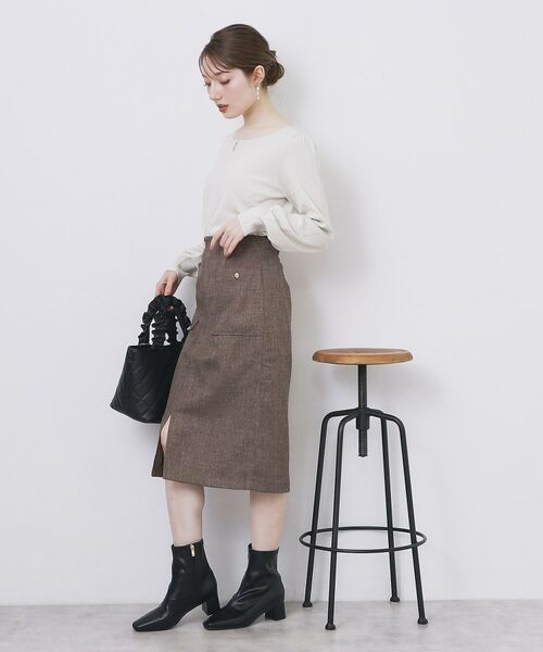 index / インデックス ニット・セーター | パール調パーツ付きクルーネックニット【洗濯機OK】《8col/XS～3L》 | 詳細28