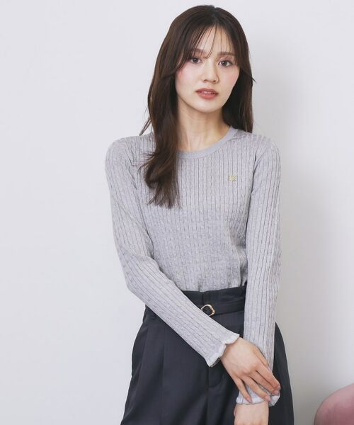 index / インデックス ニット・セーター | ゴールドプレート付きケーブルニット【洗濯機OK】 | 詳細5