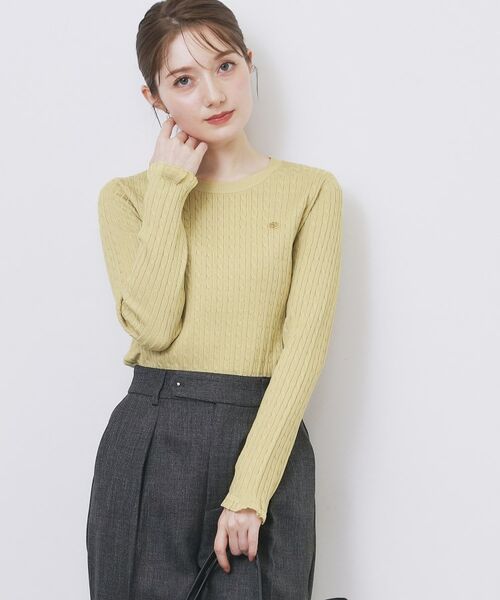 index / インデックス ニット・セーター | ゴールドプレート付きケーブルニット【洗濯機OK】 | 詳細9