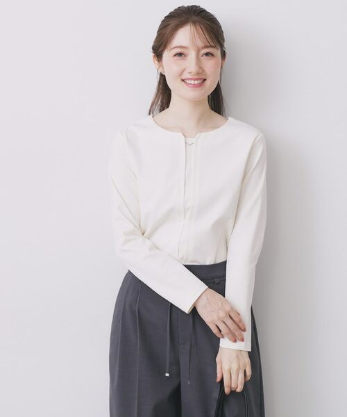 index / インデックス カットソー | フロントタックモチーフポンチトップス【洗濯機OK】 | 詳細1