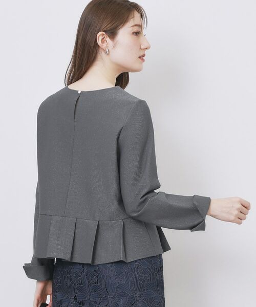 index / インデックス カットソー | ストレッチペプラムラメトップス【洗濯機OK/防シワ/抗ピル】《S~3L》 | 詳細1