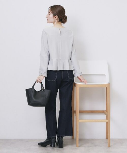 index / インデックス カットソー | ストレッチペプラムラメトップス【洗濯機OK/防シワ/抗ピル】《S~3L》 | 詳細11