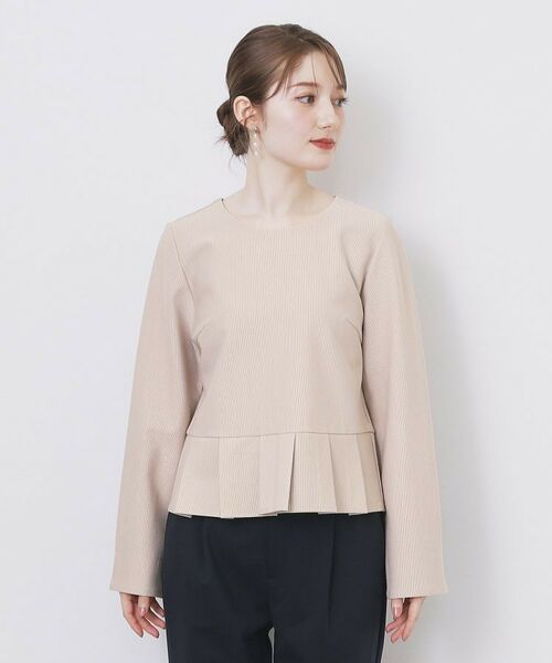 index / インデックス カットソー | ストレッチペプラムラメトップス【洗濯機OK/防シワ/抗ピル】《S~3L》 | 詳細13