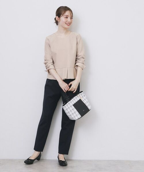 index / インデックス カットソー | ストレッチペプラムラメトップス【洗濯機OK/防シワ/抗ピル】《S~3L》 | 詳細6