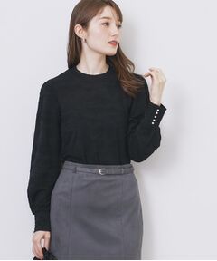 index / インデックス カットソー | フラワージャカードパフスリーブトップス【洗濯機OK】