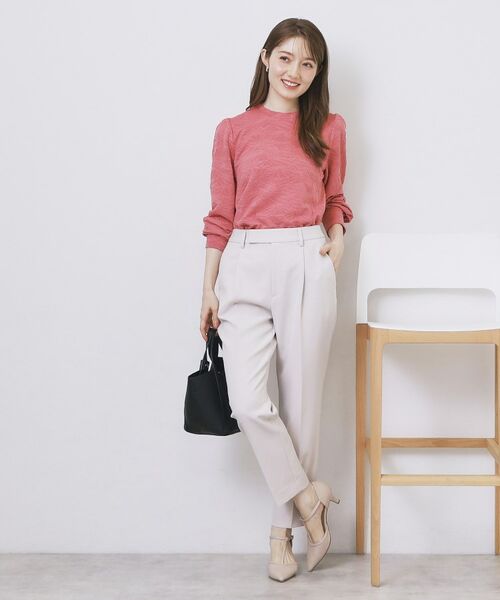 index / インデックス カットソー | フラワージャカードパフスリーブトップス【洗濯機OK】 | 詳細11