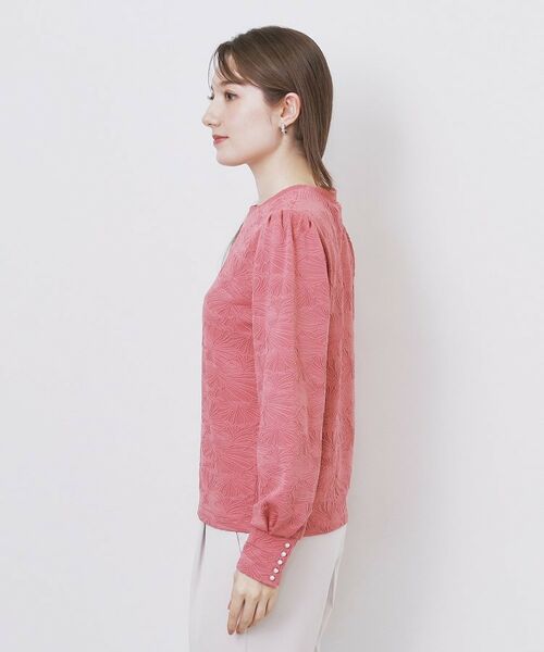 index / インデックス カットソー | フラワージャカードパフスリーブトップス【洗濯機OK】 | 詳細15