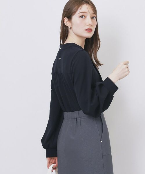 index / インデックス カットソー | ボウタイフリルトップス【洗濯機OK/ストレッチ/イージーアイロン/防シワ】《S~3L》 | 詳細12