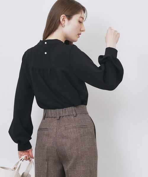 index / インデックス カットソー | ボウタイフリルトップス【洗濯機OK/ストレッチ/イージーアイロン/防シワ】《S~3L》 | 詳細16