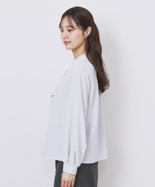 index / インデックス カットソー | ボウタイフリルトップス【洗濯機OK/ストレッチ/イージーアイロン/防シワ】《S~3L》 | 詳細21