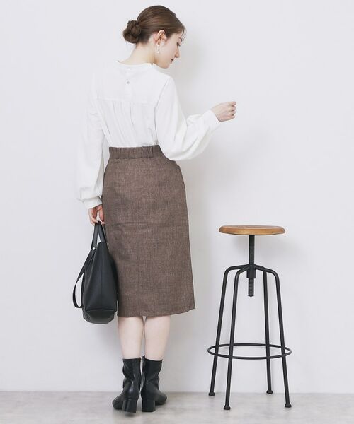 index / インデックス カットソー | ボウタイフリルトップス【洗濯機OK/ストレッチ/イージーアイロン/防シワ】《S~3L》 | 詳細6