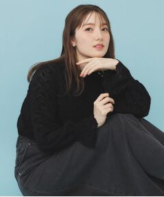 index / インデックス カットソー | フェザーレースハイネックキャンディトップス【洗濯機OK】