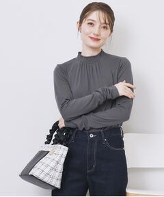 index / インデックス カットソー | シャーリングデザイントップス【洗濯機OK/吸湿発熱】