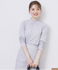 index / インデックス カットソー | シャーリングデザイントップス【洗濯機OK/吸湿発熱】