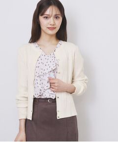 index / インデックス カーディガン・ボレロ | クルーネックケーブルカーディガン【洗濯機OK】