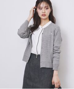 index / インデックス カーディガン・ボレロ | クルーネックケーブルカーディガン【洗濯機OK】