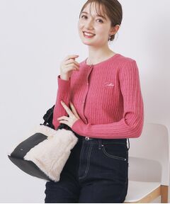 index / インデックス カーディガン・ボレロ | クルーネックケーブルカーディガン【洗濯機OK】