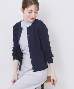 index / インデックス カーディガン・ボレロ | クルーネックケーブルカーディガン【洗濯機OK】