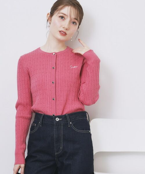 index / インデックス カーディガン・ボレロ | クルーネックケーブルカーディガン【洗濯機OK】 | 詳細13