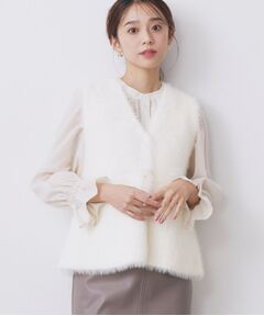 index / インデックス ベスト | 《andGIRL掲載》フェザーペプラムジレ【洗濯機OK/抗ピル】