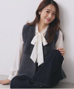 index / インデックス ベスト | 《andGIRL掲載》フェザーペプラムジレ【洗濯機OK/抗ピル】