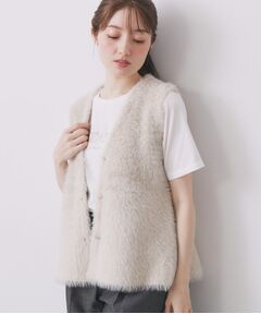 index / インデックス ベスト | 《andGIRL掲載》フェザーペプラムジレ【洗濯機OK/抗ピル】