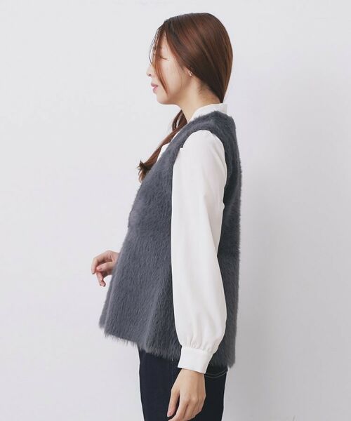 index / インデックス ベスト | 《andGIRL掲載》フェザーペプラムジレ【洗濯機OK/抗ピル】 | 詳細14