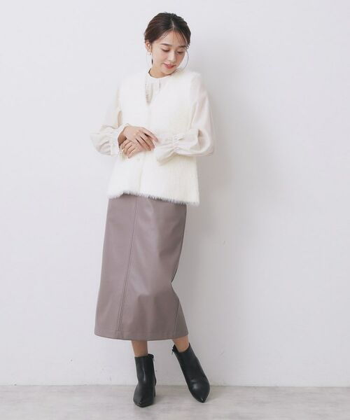 index / インデックス ベスト | 《andGIRL掲載》フェザーペプラムジレ【洗濯機OK/抗ピル】 | 詳細2