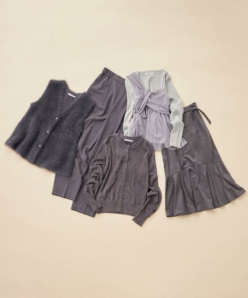 index / インデックス ベスト | 《andGIRL掲載》フェザーペプラムジレ【洗濯機OK/抗ピル】 | 詳細21