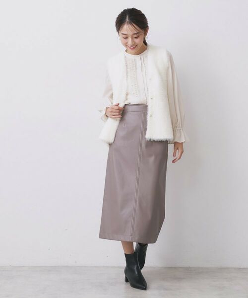 index / インデックス ベスト | 《andGIRL掲載》フェザーペプラムジレ【洗濯機OK/抗ピル】 | 詳細3