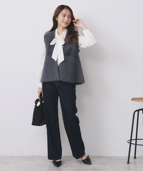 index / インデックス ベスト | 《andGIRL掲載》フェザーペプラムジレ【洗濯機OK/抗ピル】 | 詳細6