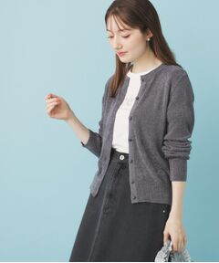 index / インデックス カーディガン・ボレロ | ミニモールラメコンパクトクルーカーディガン/アンサンブル対応【洗濯機OK】