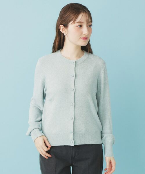 index / インデックス カーディガン・ボレロ | ミニモールラメコンパクトクルーカーディガン/アンサンブル対応【洗濯機OK】 | 詳細16