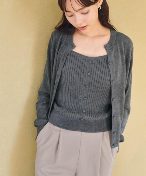 index / インデックス カーディガン・ボレロ | ミニモールラメコンパクトクルーカーディガン/アンサンブル対応【洗濯機OK】 | 詳細6