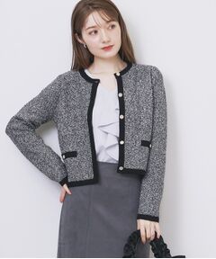 index / インデックス カーディガン・ボレロ | ミックスヤーンクルーカーディガン【洗濯機OK】