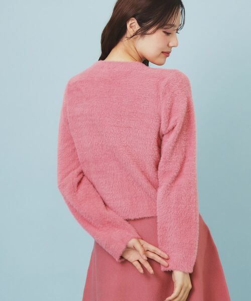 index / インデックス カーディガン・ボレロ | フェザーヤーンフラワーボタンカーディガン【洗濯機OK】 | 詳細10