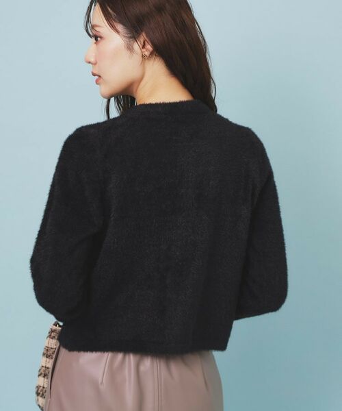 index / インデックス カーディガン・ボレロ | フェザーヤーンフラワーボタンカーディガン【洗濯機OK】 | 詳細2