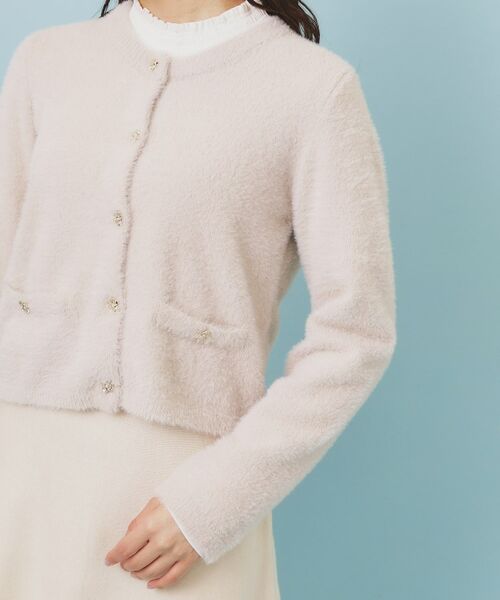 index / インデックス カーディガン・ボレロ | フェザーヤーンフラワーボタンカーディガン【洗濯機OK】 | 詳細22