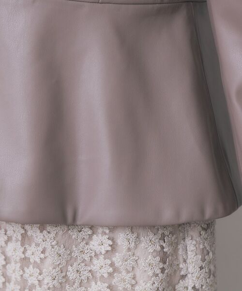 index / インデックス ノーカラージャケット | レザー調ストレッチペプラムジャケット【洗える】 | 詳細14