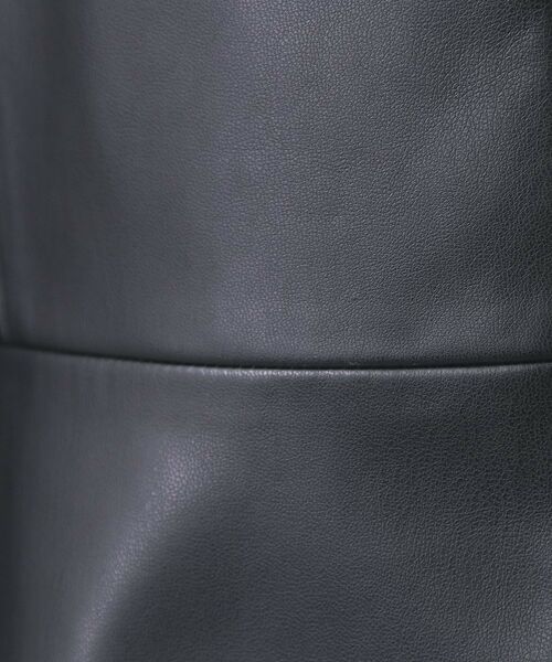 index / インデックス ノーカラージャケット | レザー調ストレッチペプラムジャケット【洗える】 | 詳細4