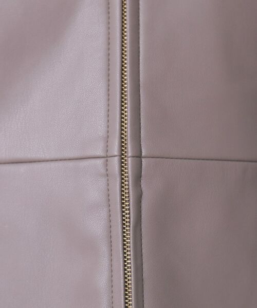 index / インデックス ノーカラージャケット | レザー調ストレッチペプラムジャケット【洗える】 | 詳細8