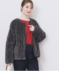 index / インデックス レザーブルゾン・ジャケット | リバーシブル キルティングファーブルゾン【洗濯機OK】