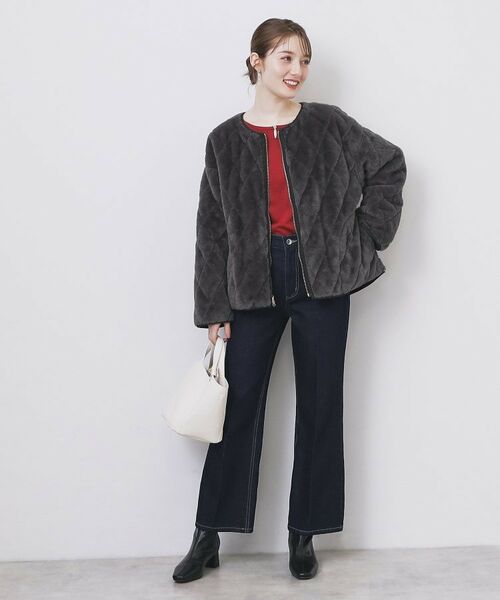 index / インデックス レザーブルゾン・ジャケット | リバーシブル キルティングファーブルゾン【洗濯機OK】 | 詳細17