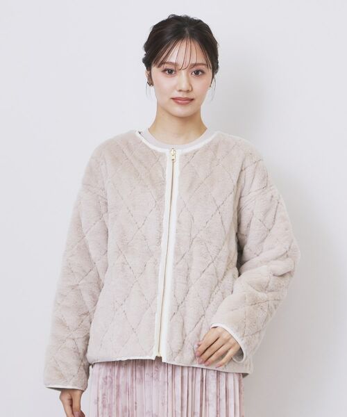 index / インデックス レザーブルゾン・ジャケット | リバーシブル キルティングファーブルゾン【洗濯機OK】 | 詳細28