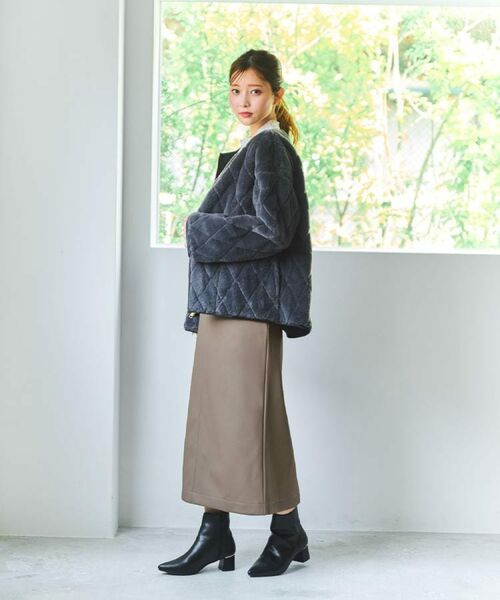 index / インデックス レザーブルゾン・ジャケット | リバーシブル キルティングファーブルゾン【洗濯機OK】 | 詳細4